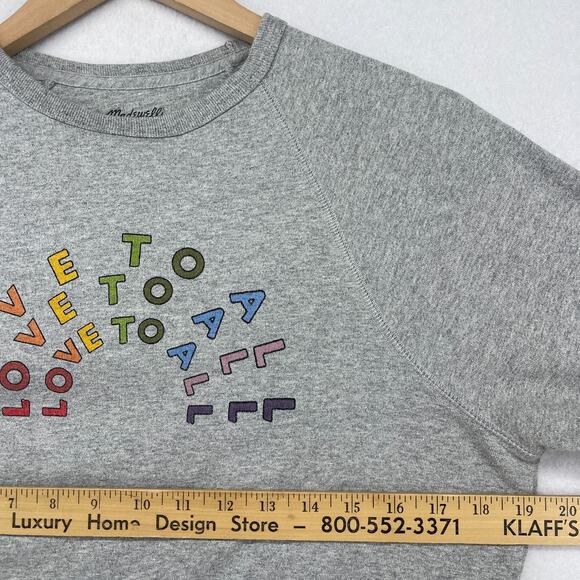 MADEWELL Sweatshirt S LOVE TO ALL Human Rights Campaign All Pride Terry Gray USA - Picture 13 of 15